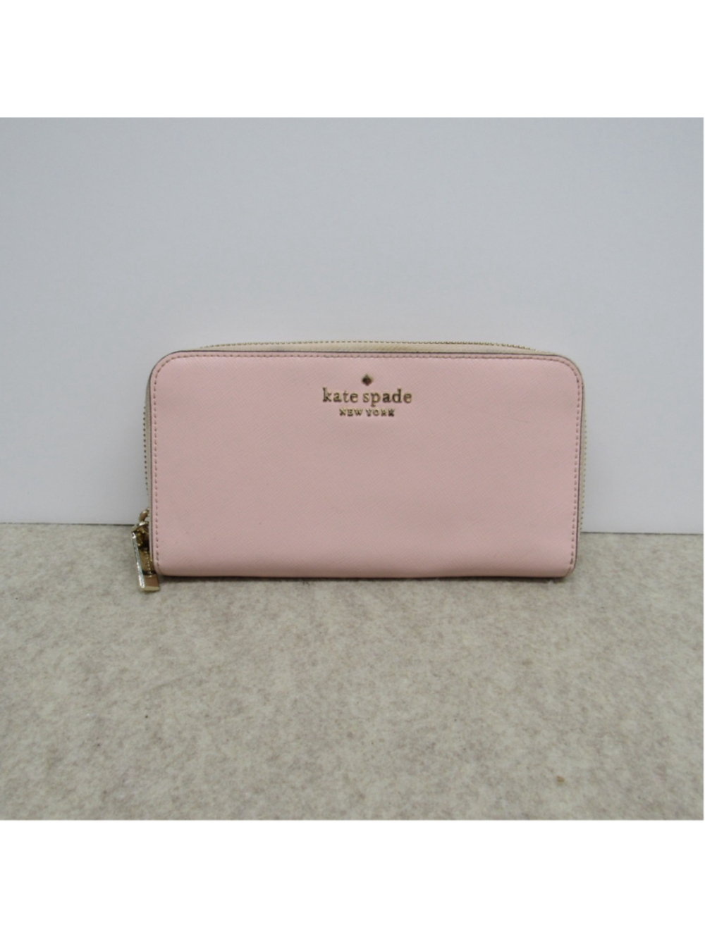 Kate Spade Pink Saffiano Leather Zip Around Large Continental Wallet Cluth